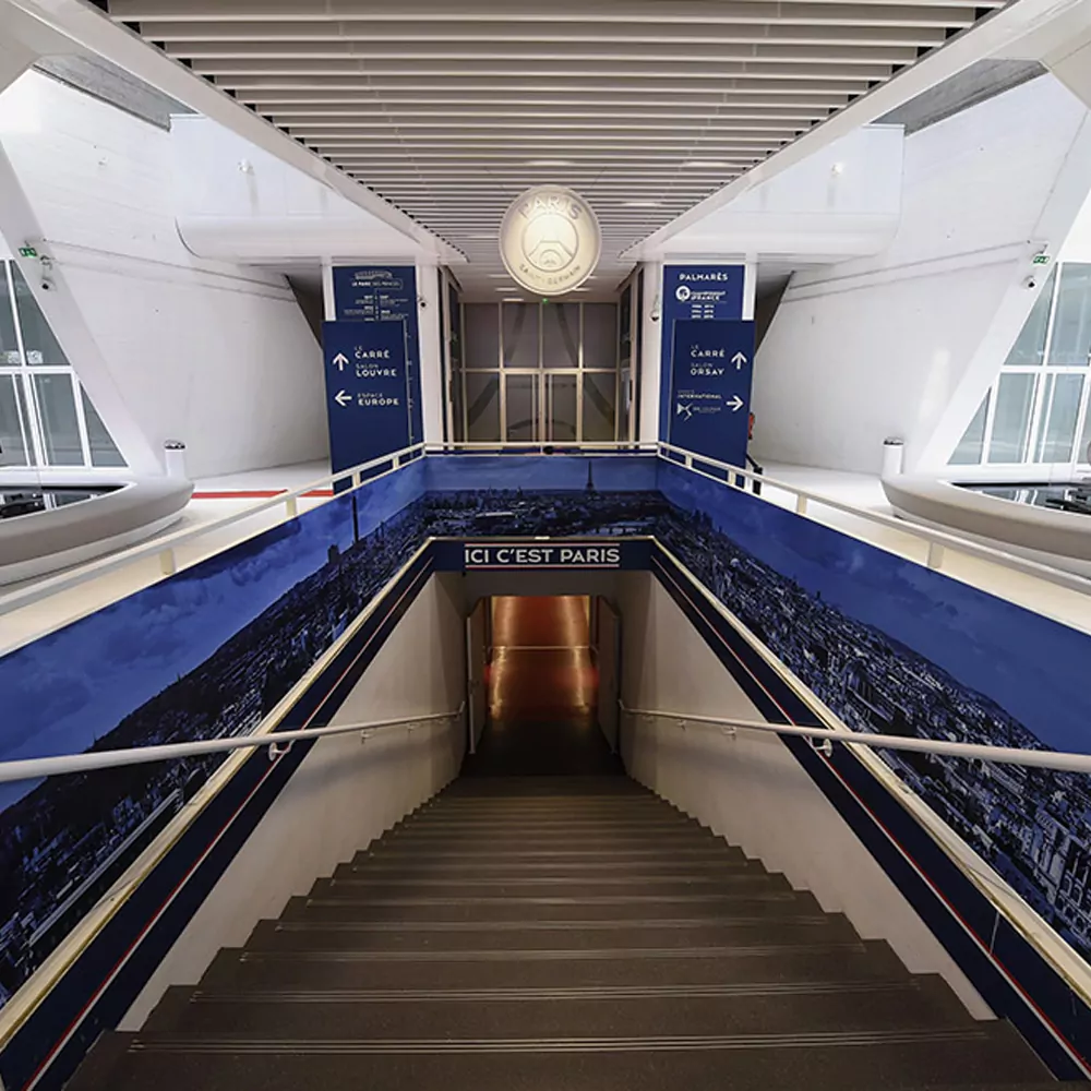 L'escalier du couloir des joueurs