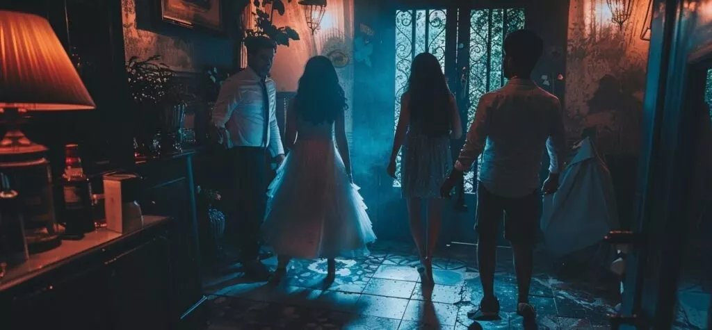 3 joueurs réalisant un escape game