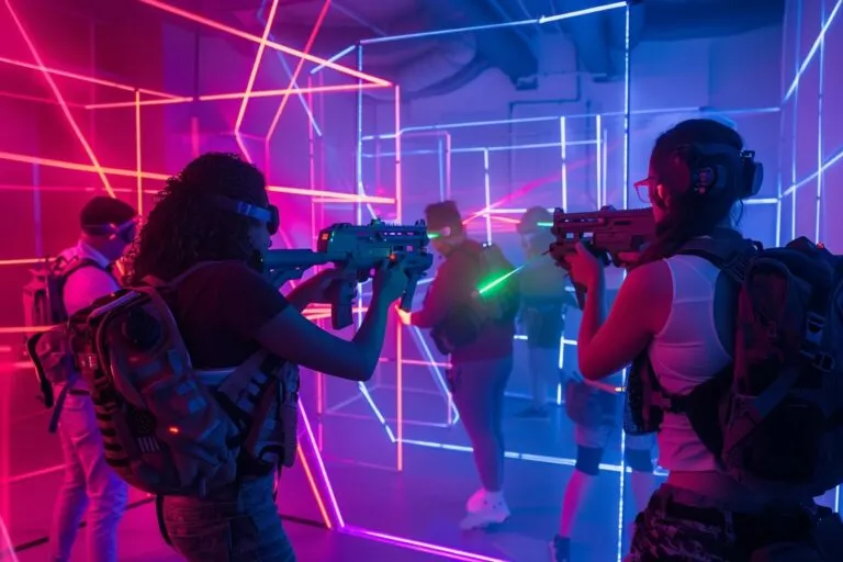 Joueur en partie de laser game