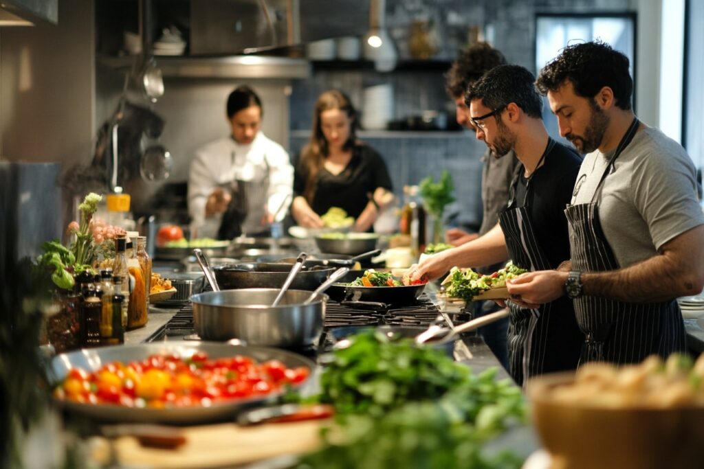 Atelier cuisine lors d'un team building