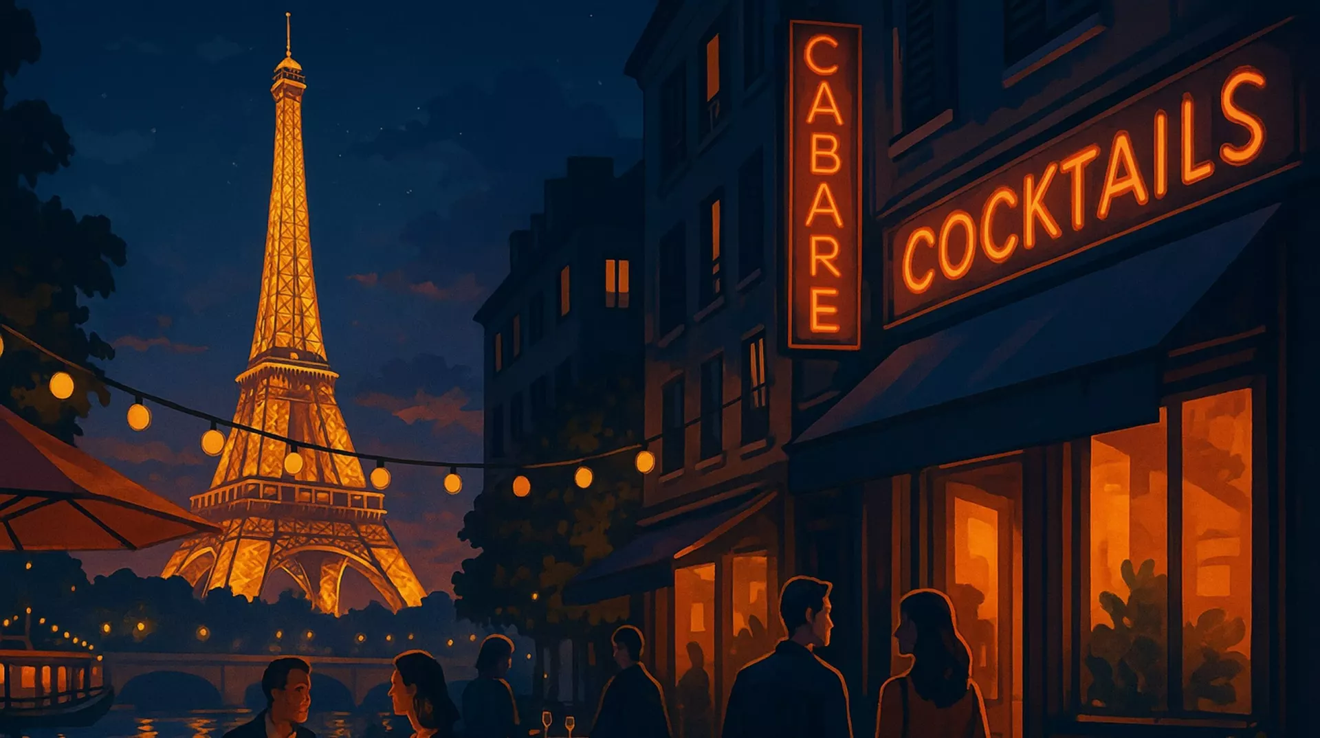 illustration de la vie nocturne à paris