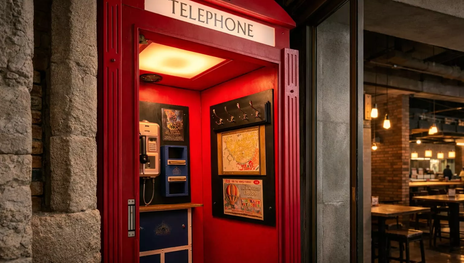 La cabine Phone Game dans un restaurant
