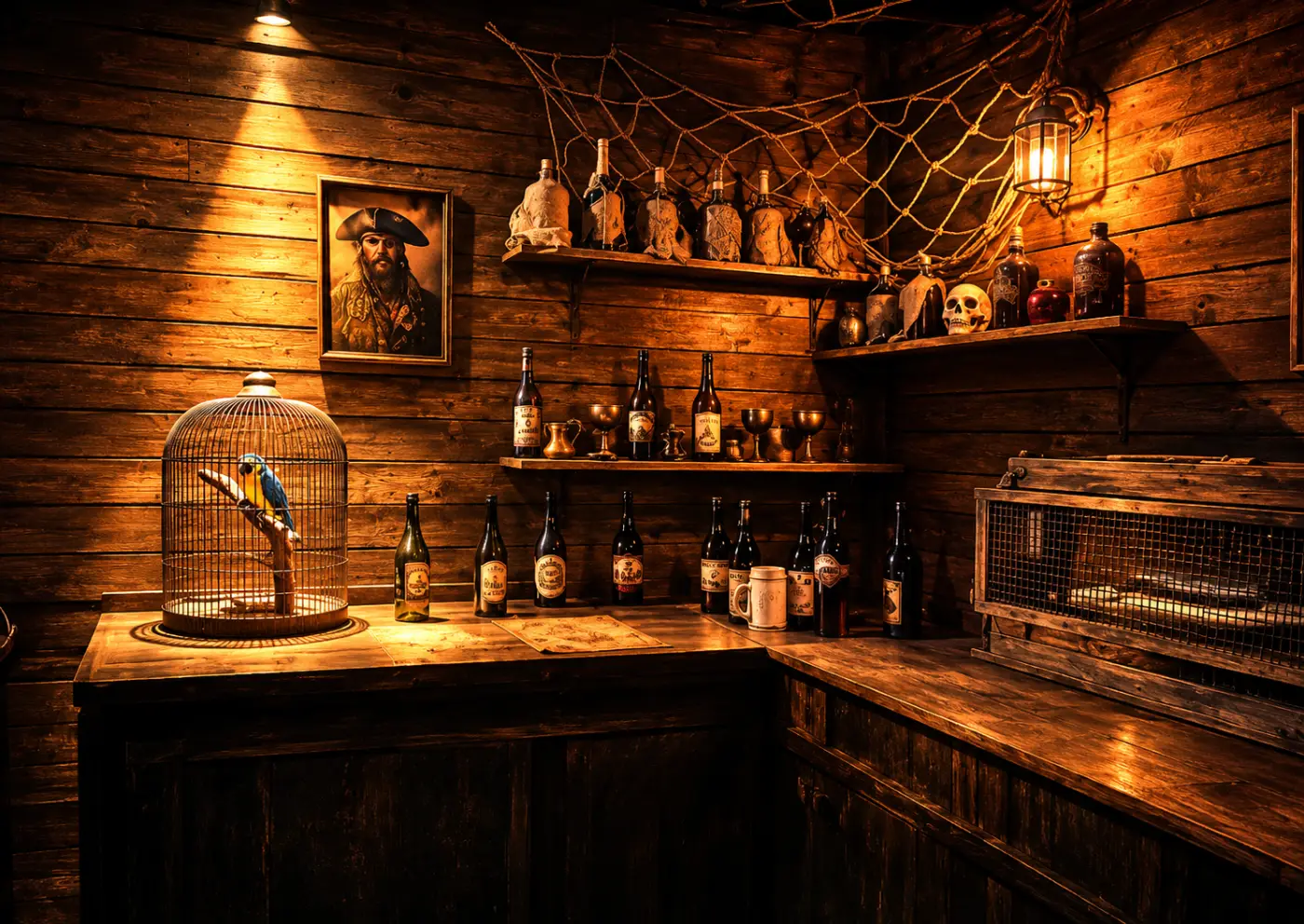 Le décor de la salle Le Trésor des Pirates à Aéroville